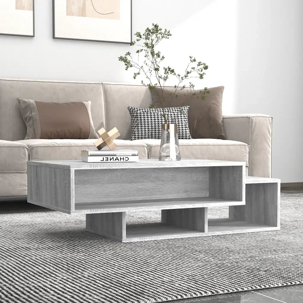 Tavolino da Salotto-Tavolino da soggiorno-Tavolo Grigio Sonoma 105x55x32cm Legno Multistrato