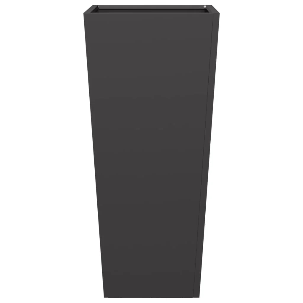 Fioriera rialzata per piante fiori giardino terrazze set da 2 35 x 35 x 75 cm acciaio nero 02_0038941