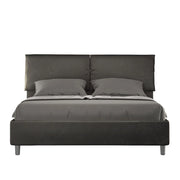 Letto Matrimoniale 160x200 cm con Rete e Contenitore Mados Grigio