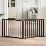 Cancello Cani Pieghevole 2 Pannelli Marrone 160cm Legno Pioppo 352232