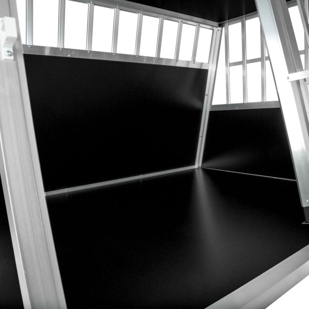 Gabbia per trasporto cani con doppia inclinazione posteriore senza divisorio 3708146