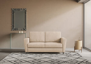 Divano 2 Posti 152x85x85 cm Yasel in Tessuto Beige