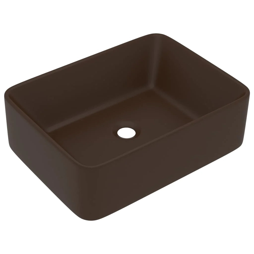 Lavabo di lusso 41 x 30 x 12 cm in ceramica marrone scuro opaco 02_0002792