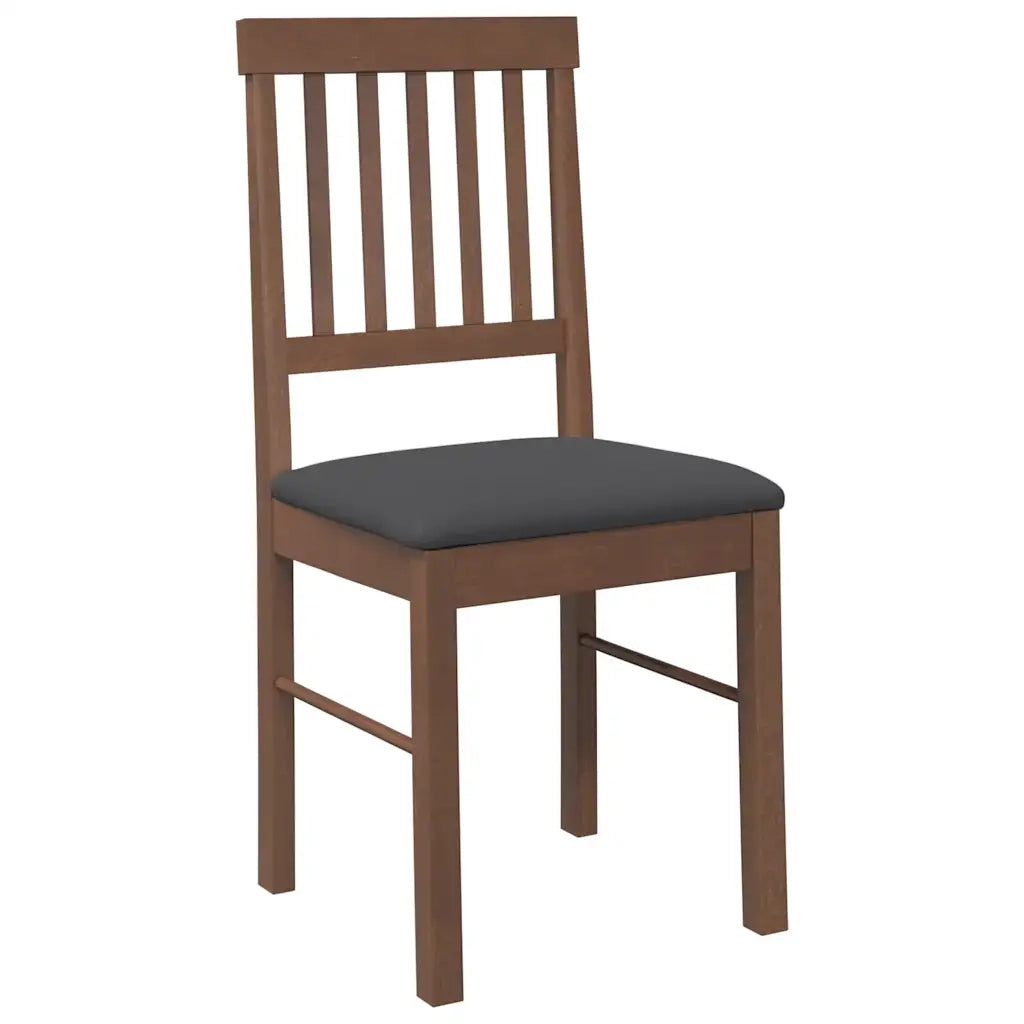 Sedie da Pranzo con Cuscini 2pz Marrone Legno Massello di Hevea 4102426