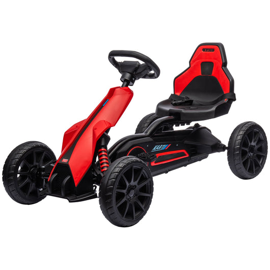 Go Kart a Pedali per Bambini 100x58x58,5 cm Ruote in EVA Rosso Nero