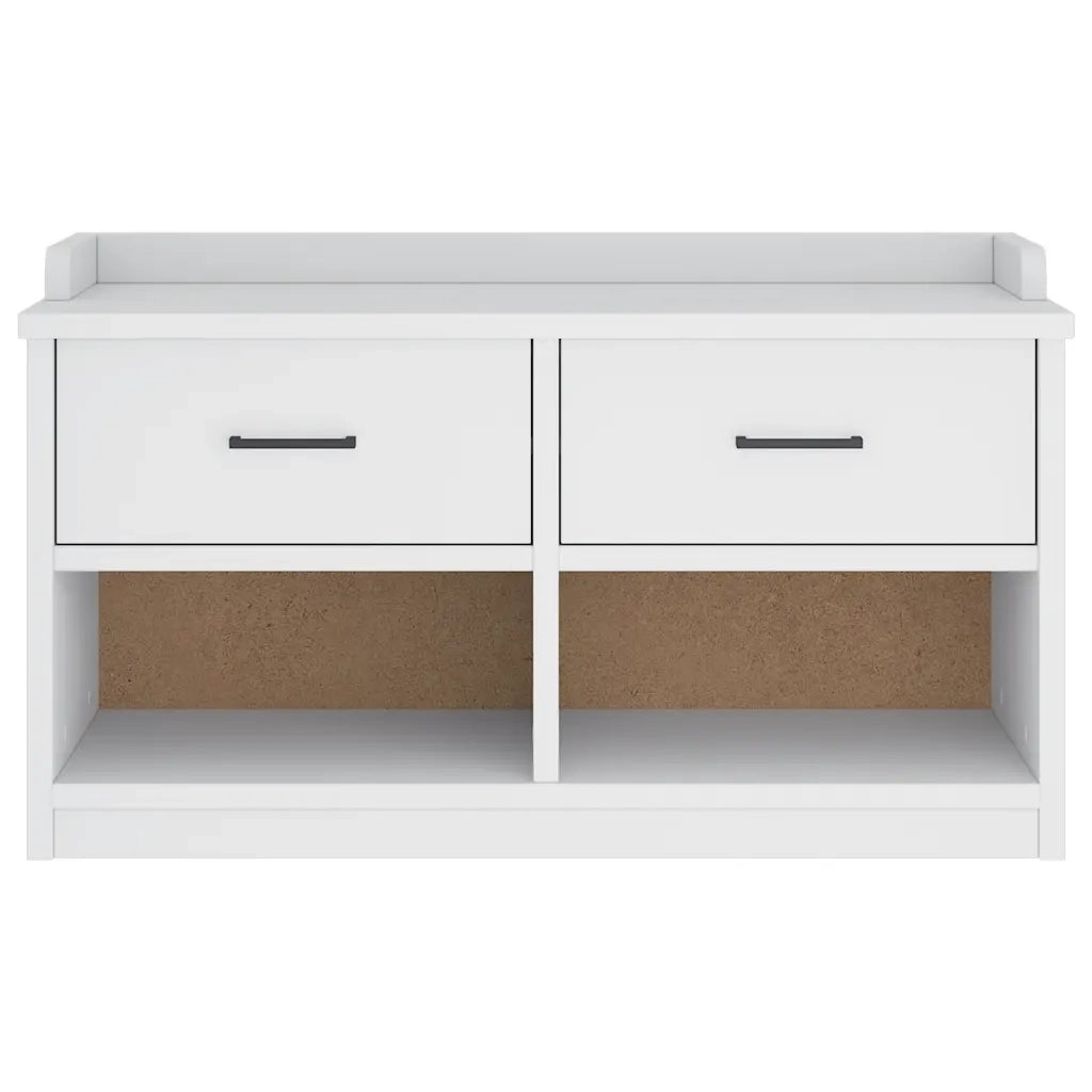 Panca da Corridoio-Sgabello-Panca con Contenitore SANDNES Bianca 87x40x50 cm in Legno di Pino 785475