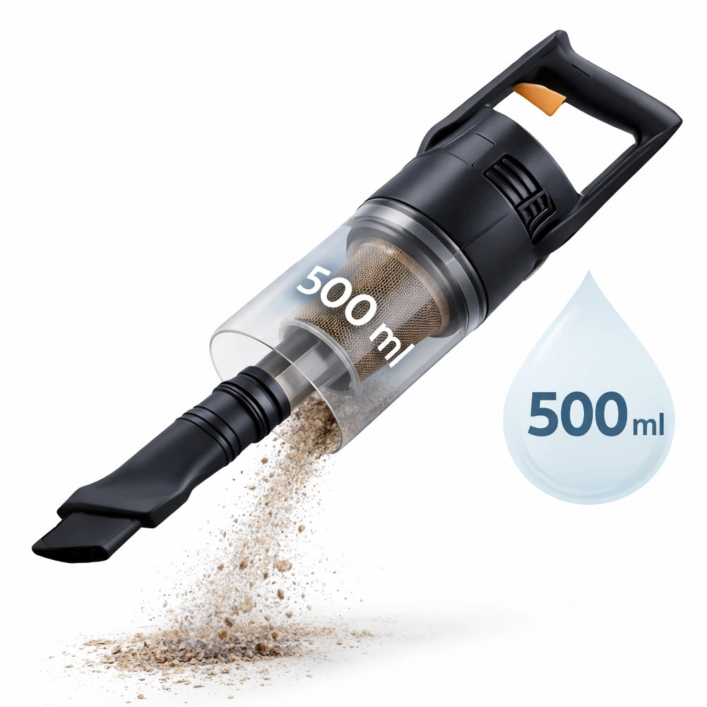 Scopa Elettrica 2 in 1 Aspirapolvere Salvaspazio Silenzioso con Serbatoio 500ml Nero