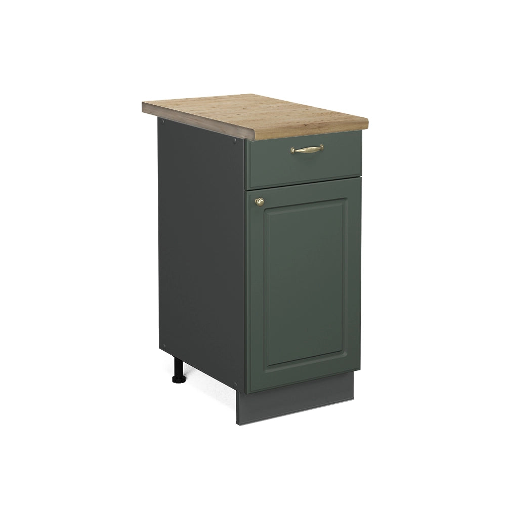 Mobiletto base per cucina Fame-Line Verde-oro rustico/Antracite 40 cm, PL Rovere Vicco