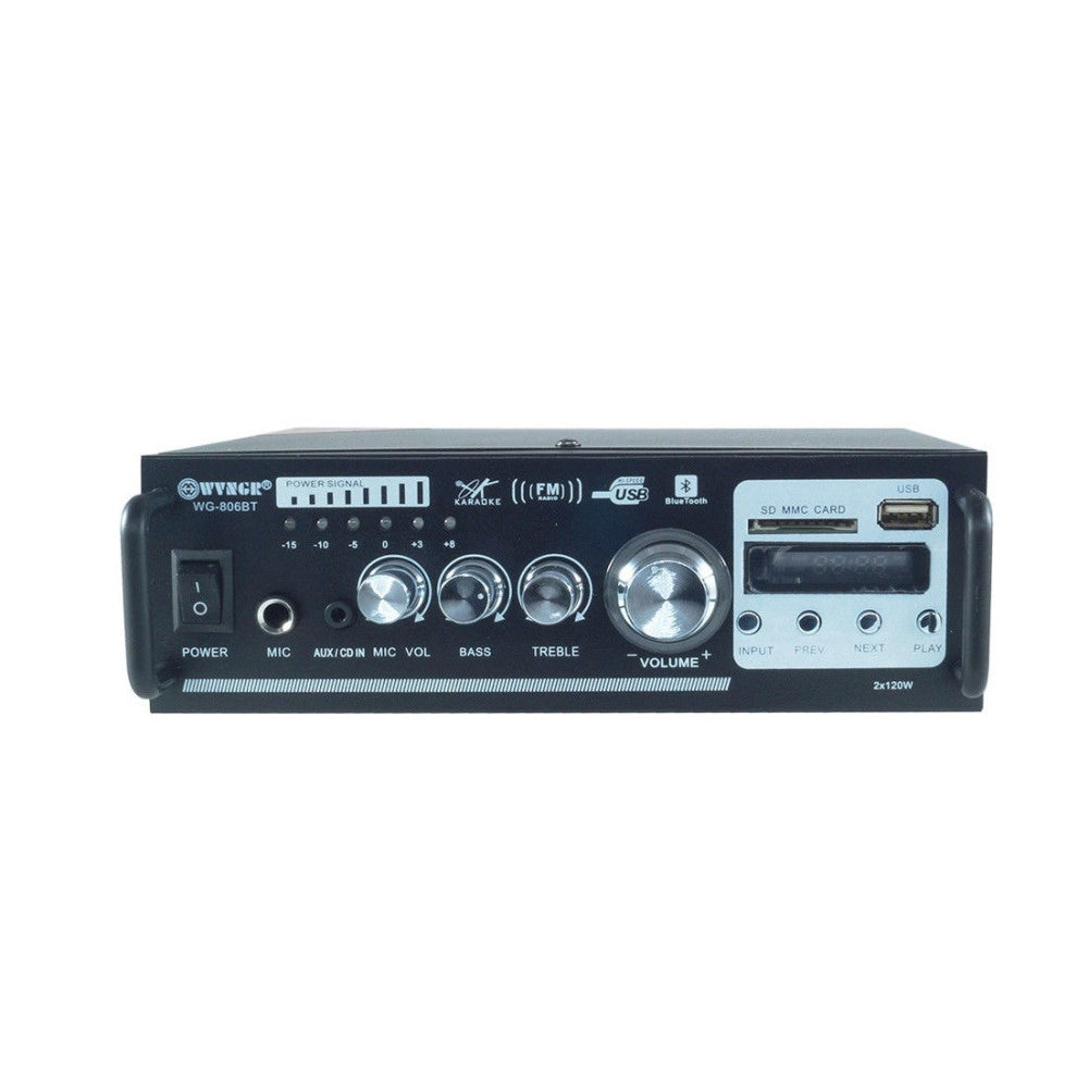 Trade Shop - Amplificatore Audio Stereo 2 Canali Bluetooth Microfono Usb Sd Mp3 Karaoke 806bt -