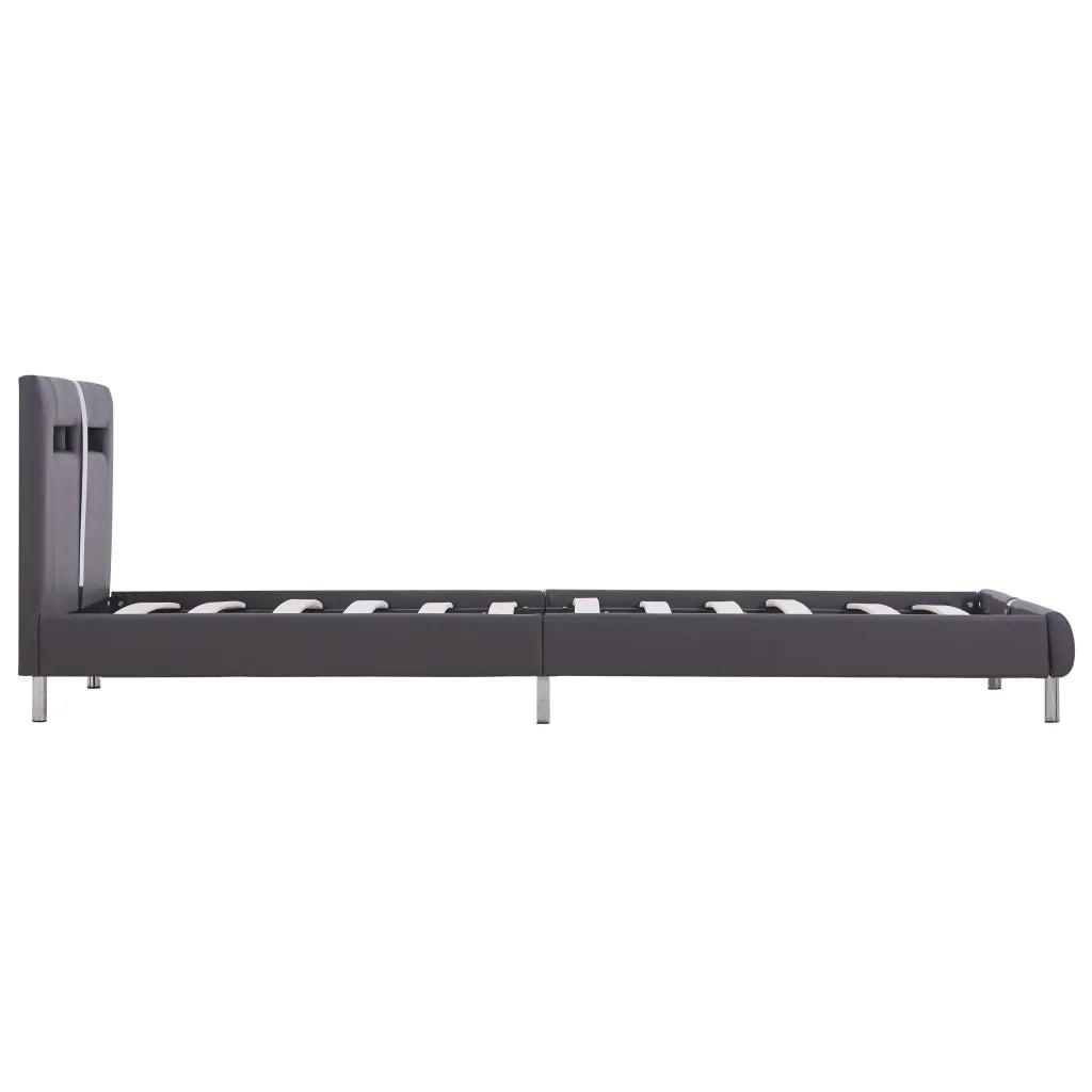 Giroletto con LED senza Materasso-Struttura Letto Grigio in Similpelle 90x200cm 835526