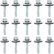 Dakschroeven 100 pezzi - M5,5x25mm - Zeshoekige Zelftappende Schroef - Afdichting in gomma - Koolstofstaal galvanizzato - Resistenti all'umidità - Schroeffiltri