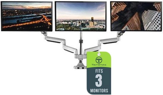 Sostegno universale per tre monitori - Per schermi da 13 a 30 pollici con funzione di rotazione e di fissaggio