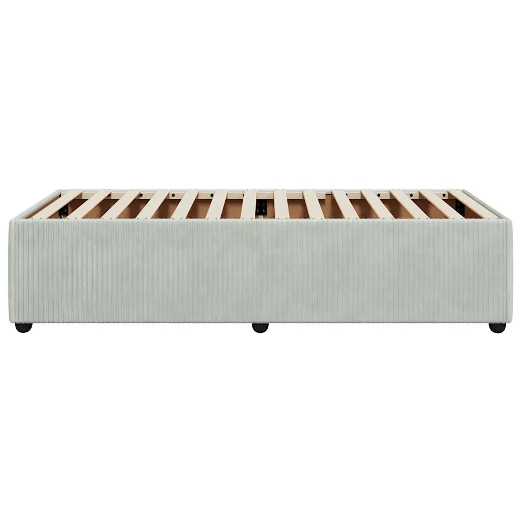 Giroletto senza Materasso Grigio Chiaro 80x200 cm Velluto