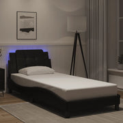 Giroletto con LED senza Materasso-Struttura Letto Zadar Nero 100x200 cm