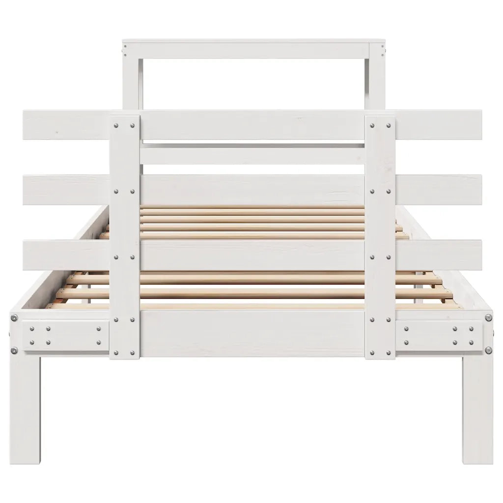 Giroletto con Testiera senza Materasso Bianco 90x190 cm 3306099