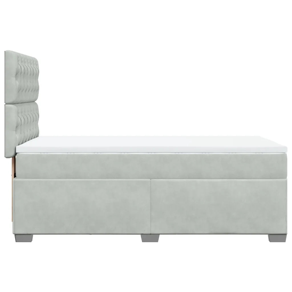 Giroletto a Molle con Materasso Grigio Chiaro 80x200 cm Velluto 3290768