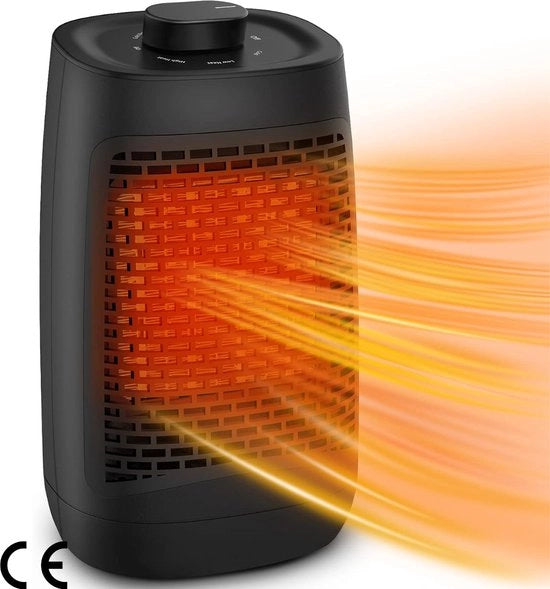 Ventilatorkachel Portatile con Funzione di Autoregolazione - Riscaldamento Elettrico a Ceramica PTC con 2 Modalità - Ideale per Riscaldamento di Ufficio, Salotto e Camera da Letto