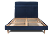 Letto 160x200 cm con testiera in linea - Tessuto velluto