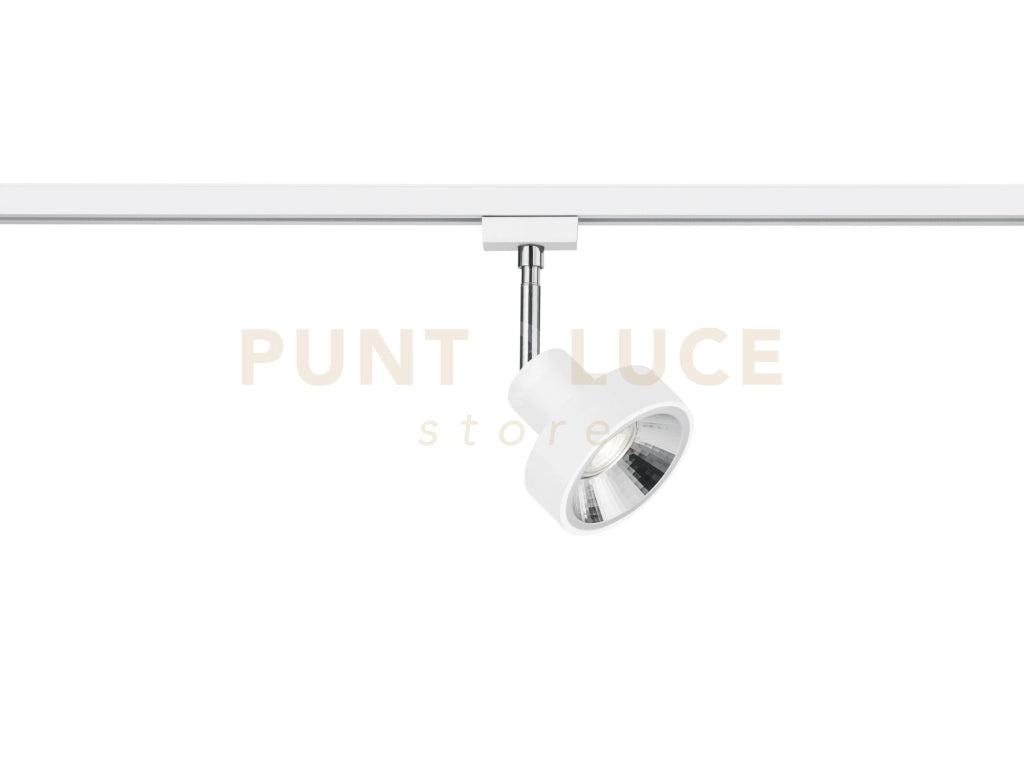 DUOLINE LEON SPOT ORIENTABILE METALLO BIANCO L. 11CM 1 LUCE ATTACCO GU10 PER SISTEMA BINARIO