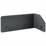 Parete divisoria angolare per scrivania Pannello in PET grigio scuro Morsetti di fissaggio in acciaio 120 x 60 x 50 cm Parete divisoria acustica Modulare Home Office