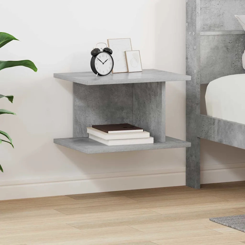 Comodino Grigio cemento 40 x 30 x 25 cm Legno multistrato 891174