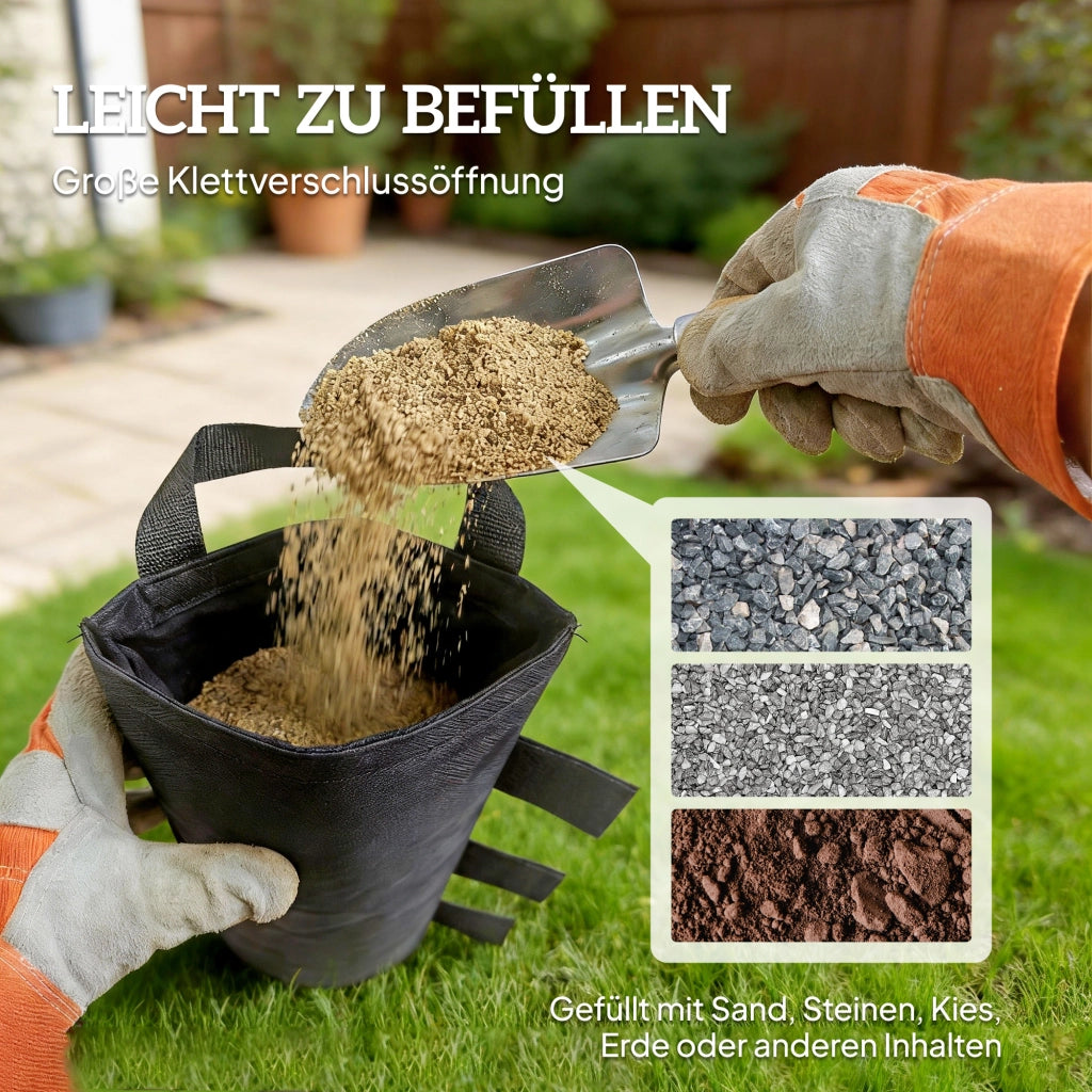 Set di 8 sacchi di sabbia per piedi gazebi ¨C zephmum ¨C 40 kg tessuto Oxford 600D, nero