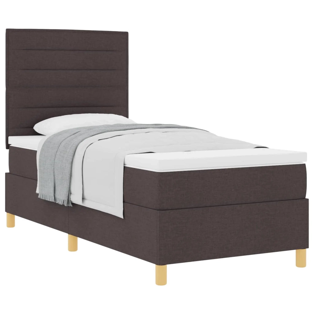 Letto a molle con materasso Marrone Scuro 80 x 200 cm Tessuto 3339500