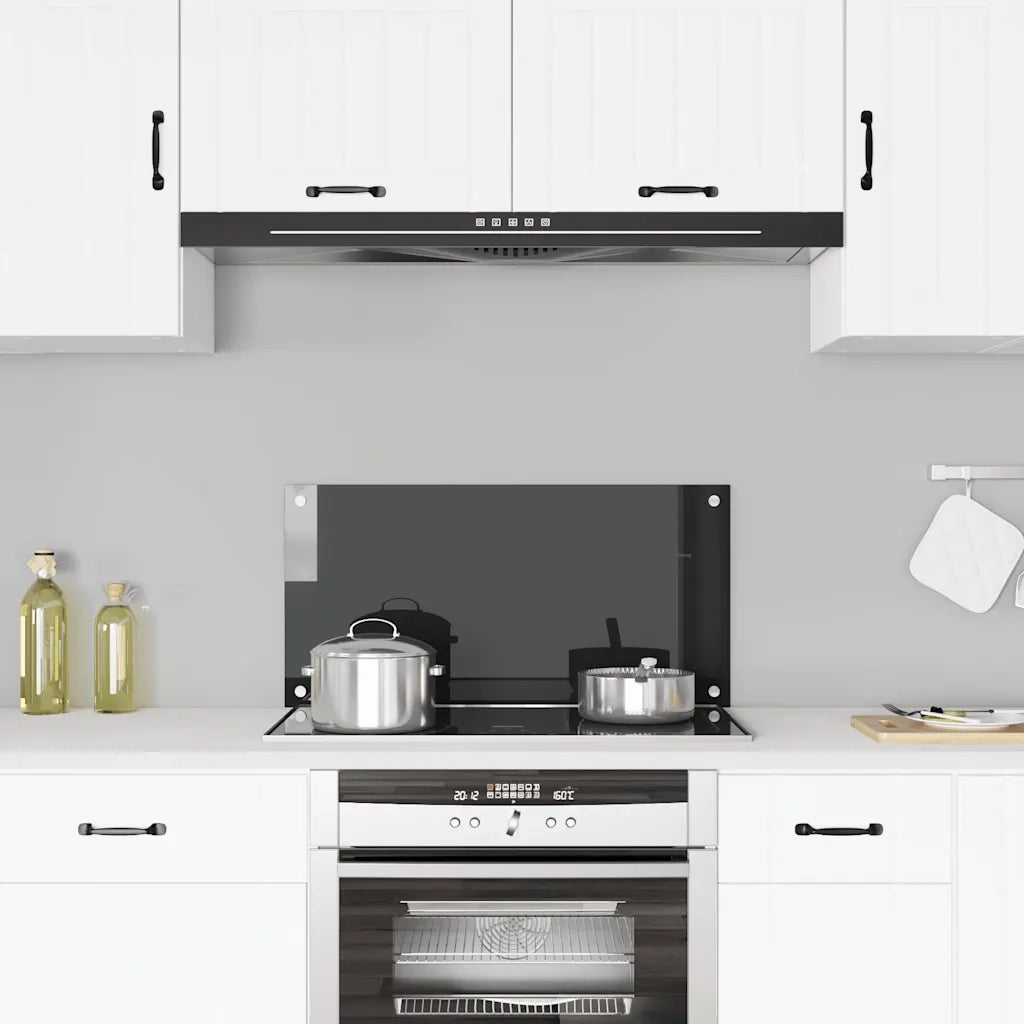 Paraschizzi per Cucina-Protezione parete cucina Nero 80x40 cm in Vetro Temperato
