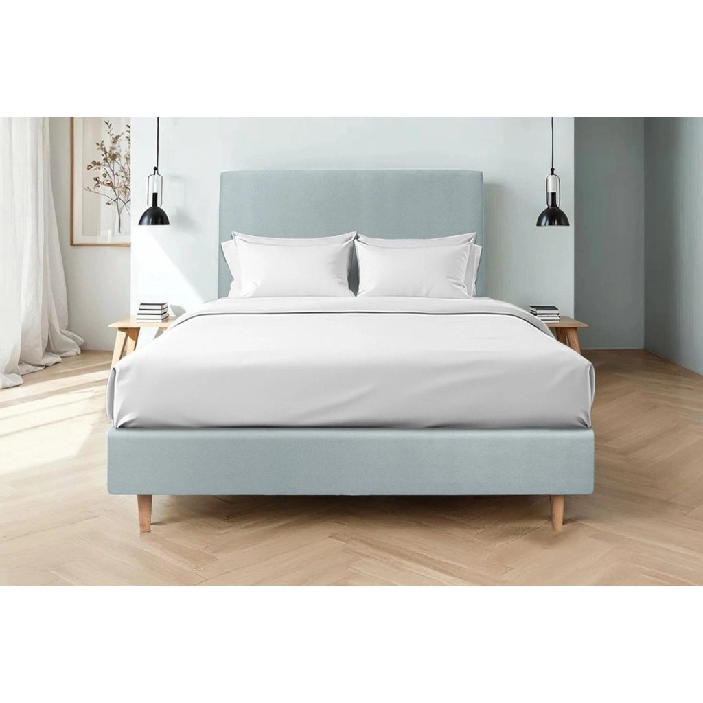 Testiera in tessuto in velluto grigio blu liscio L160 cm