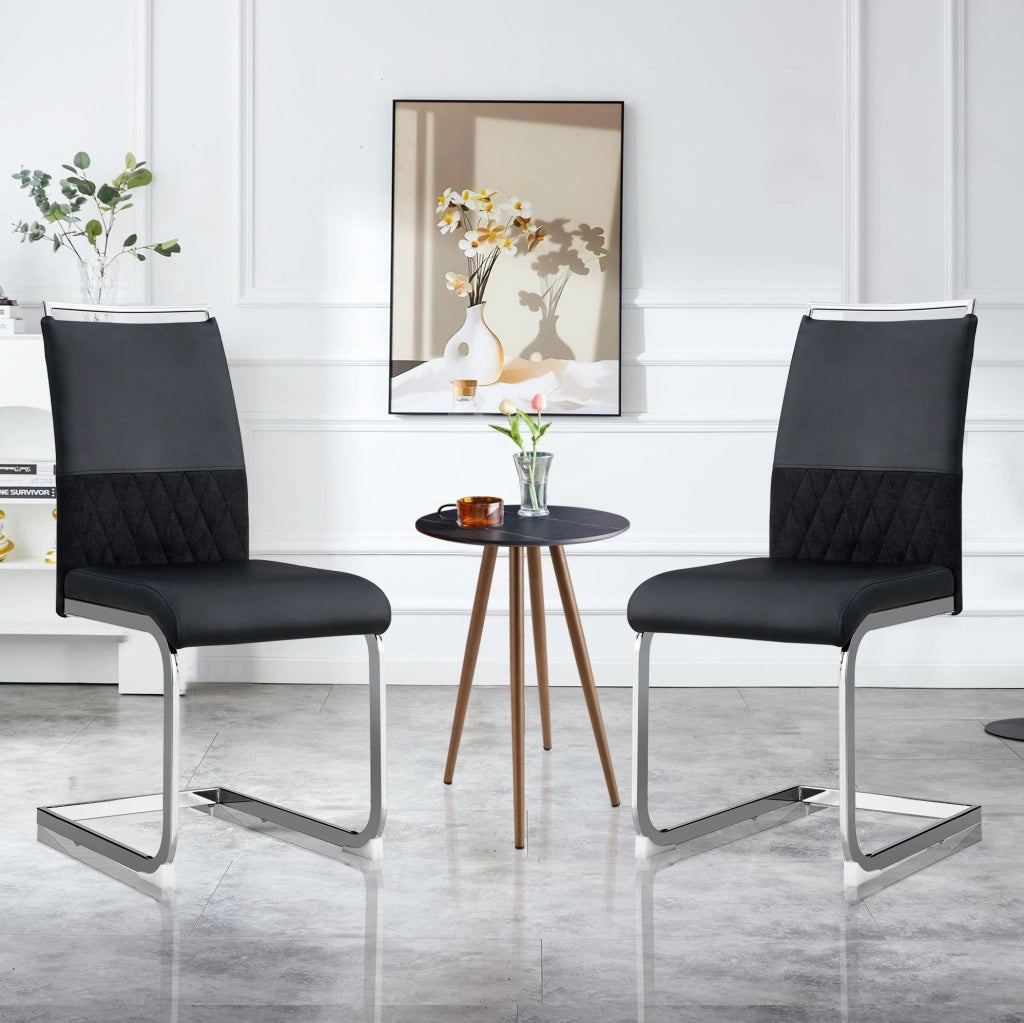 Sedia da pranzo nera ergonomica con schienale alto
