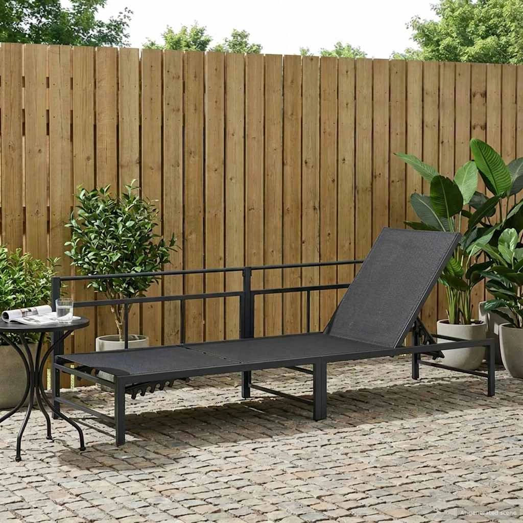 Lettino da sole Textilene Nero 42025091
