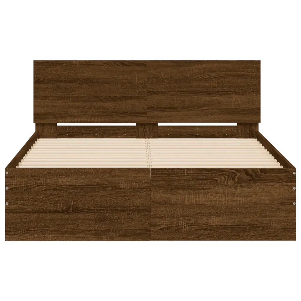 Giroletto con Testiera-Struttura Letto con testiera Rovere Marrone 120x190 cm