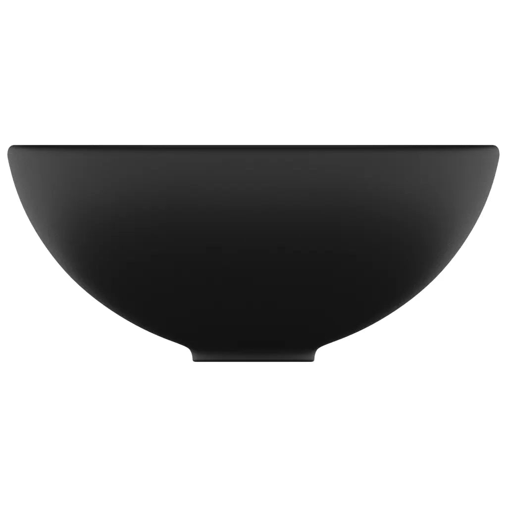 Lavandino Lusso Rotondo Nero Opaco 32,5x14 cm in Ceramica cod mxl 53707