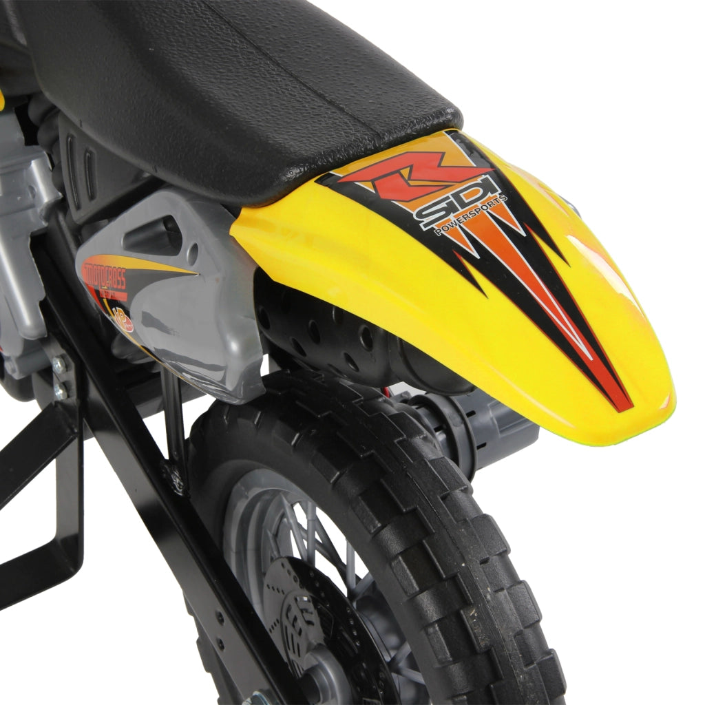 Moto Elettrica Bambini Cross 6V ¨C zephmum ¨C Giallo e Nero 3-6 Anni