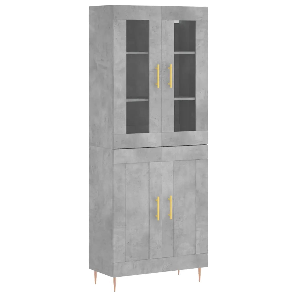 Credenza-Buffet-Armadio da cucina Grigio Cemento 69,5x34x180 cm in Legno Multistrato 369167
