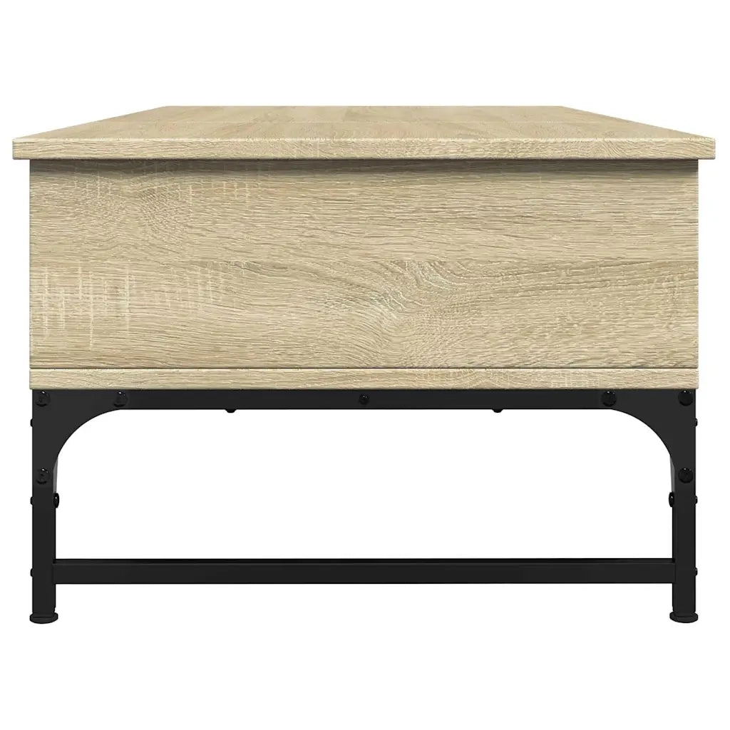 Tavolino Salotto-Tavolino da soggiorno-Tavolo Rovere Sonoma 100x50x35 cm Multistrato Metallo 798994