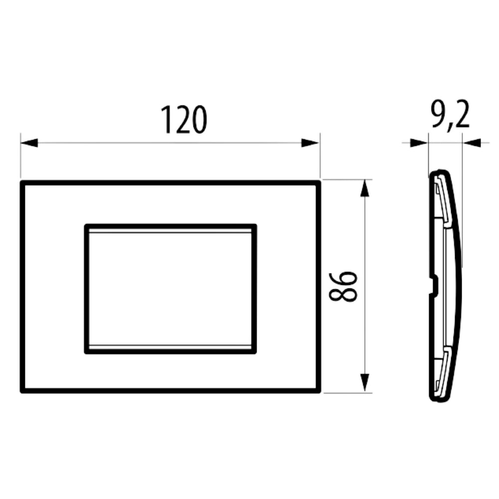 Bticino livinglight placca quadra 3 moduli in tecnopolimero *** colore bianco opaco, numero posti 3 posti, confezione 1