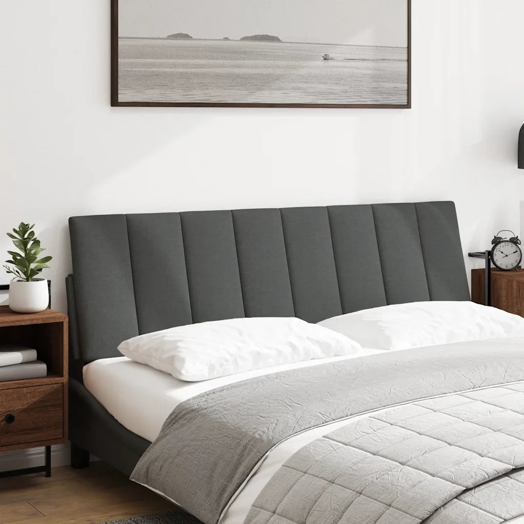 Cuscino Testiera Hanko Grigio Scuro 160 cm in Tessuto 4019171