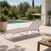 LETTINO MARE CON PARASOLE 188x55x24 - DUE COLORI COLORE: SABBIA