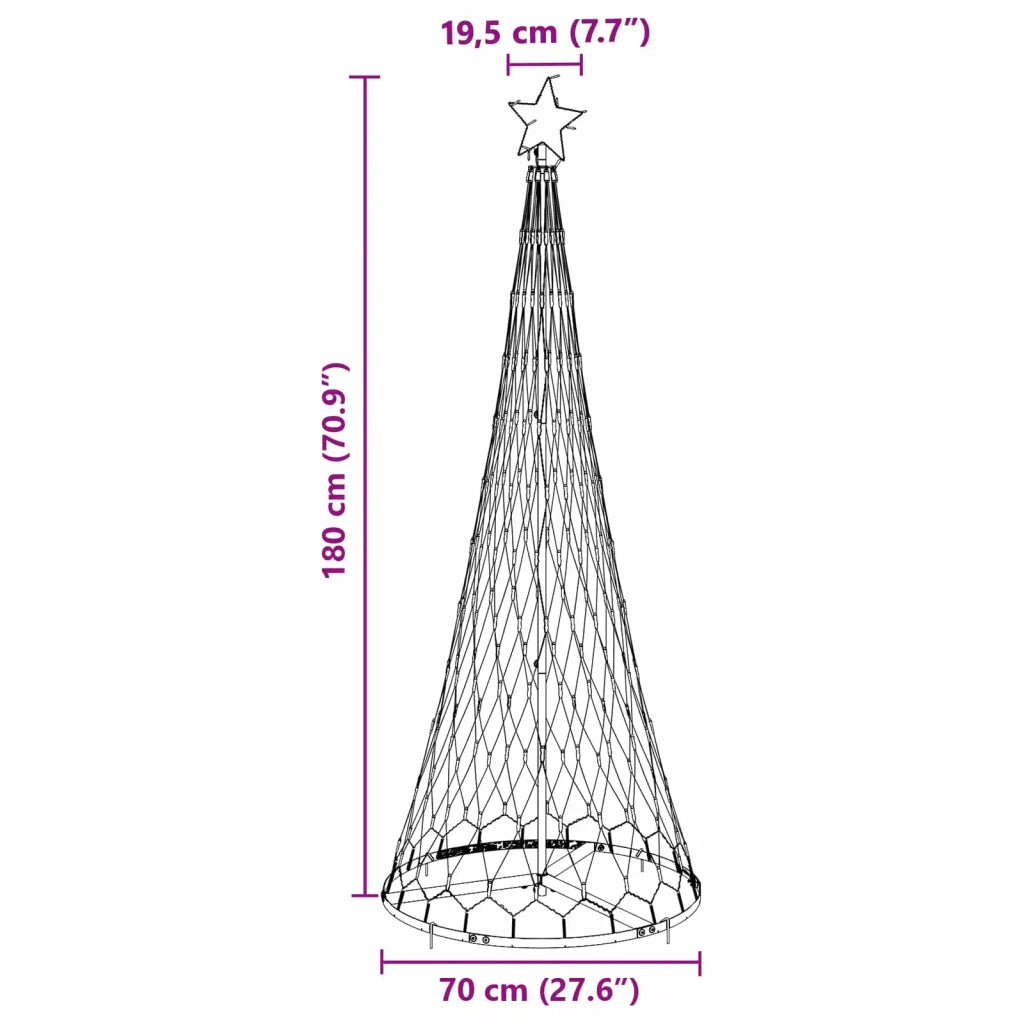 Albero di Natale LED con 230 LED Multicolore 184.5 cm Metallo 42018782