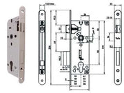SERRATURA DA INFILARE A CILINDRO BORDO TONDO NICHELATO SATINATO 52X- - mm.60 (Y52X10600S2) - 1 pezzi YALE