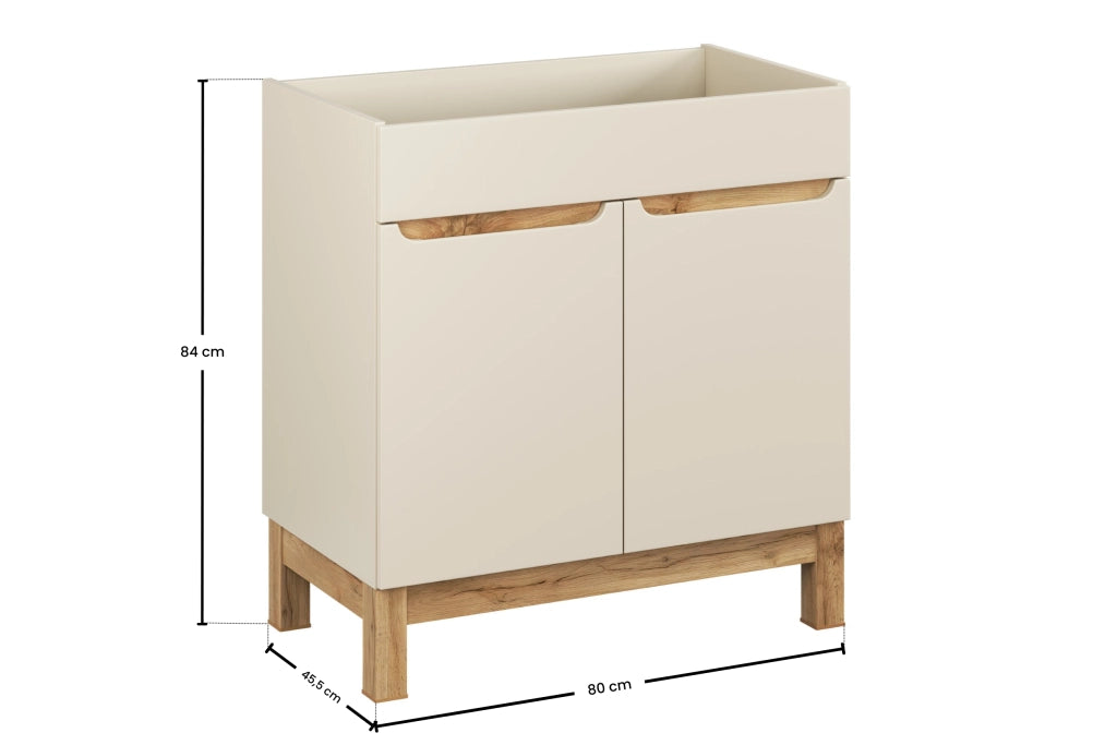 Mobile sottolavabo 80 cm 2 ante Bali Cashmere 80 x 84 x 46 cm