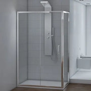 Box doccia angolare 70x120 cm scorrevole in cristallo trasparente Ted