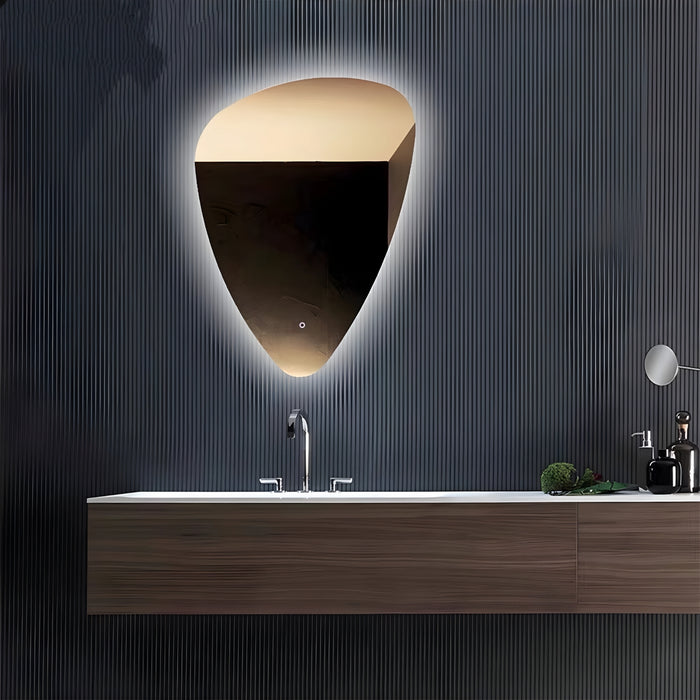 Specchio 5 mm triangolare stondato retroilluminato interruttore touch *** misure 60x80 cm, tonalità standard 6000-65...