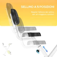 Cyclette Pieghevole da Fitness in Acciaio, Cyclette Magnetica Pieghevole da Casa con Altezza Regolabile, Resistenza Magnetica a 8 Livelli, Schermo LCD, 43x97x109cm, Giallo