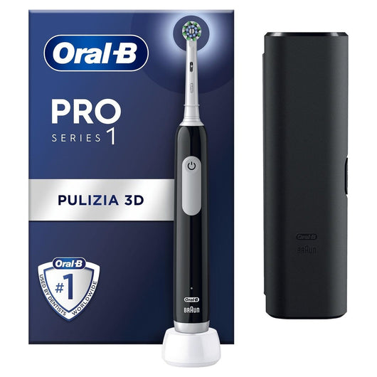 Spazzolino elettrico oral-b braun pro 1 black nero con custodia da viaggio - PRO1CRBK