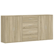 Credenze 3 pz | Madia | Buffet da pranzo | Armadio da pranzo Rovere Sonoma 60x31x84 cm in Legno Multistrato