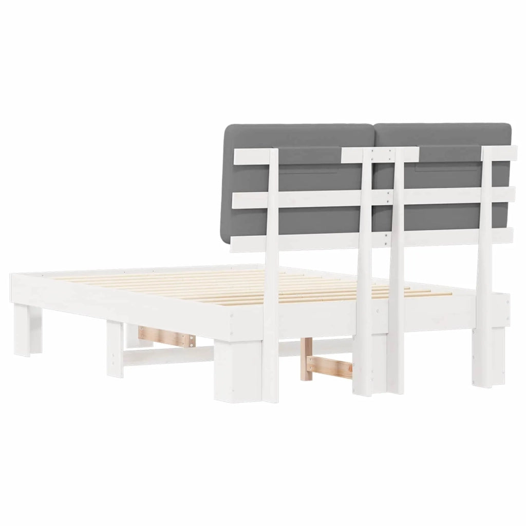 Letto con Testiera Rivestita Grigio chiaro 120 x 200 cm