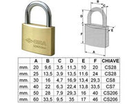 lucchetto logo ottone arco normale 21010 - mm.20 (art.21010200) cod:ferx.fer72243