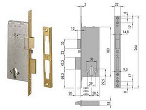 elettroserratura da infilare a cilindro 12011 - mm.60 (12011600) cod:ferx.fer65269